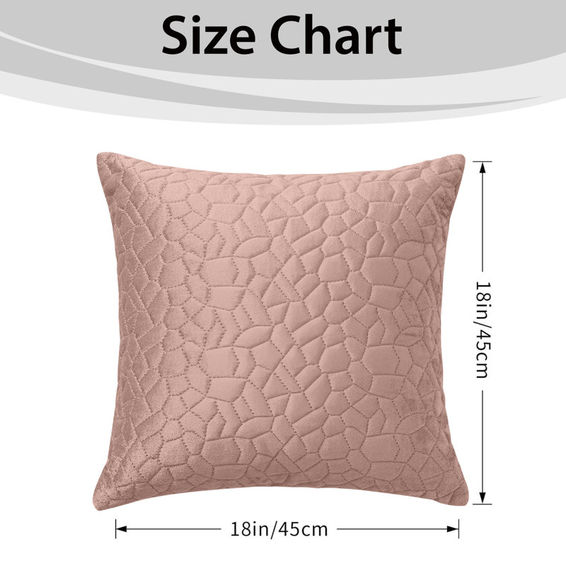 Aspire Homeware Geometric Square Velvet Cushion Covers, Pink, Pack of 4