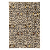 Flatweave Wool Ikat Area Rug in Gray And Multi