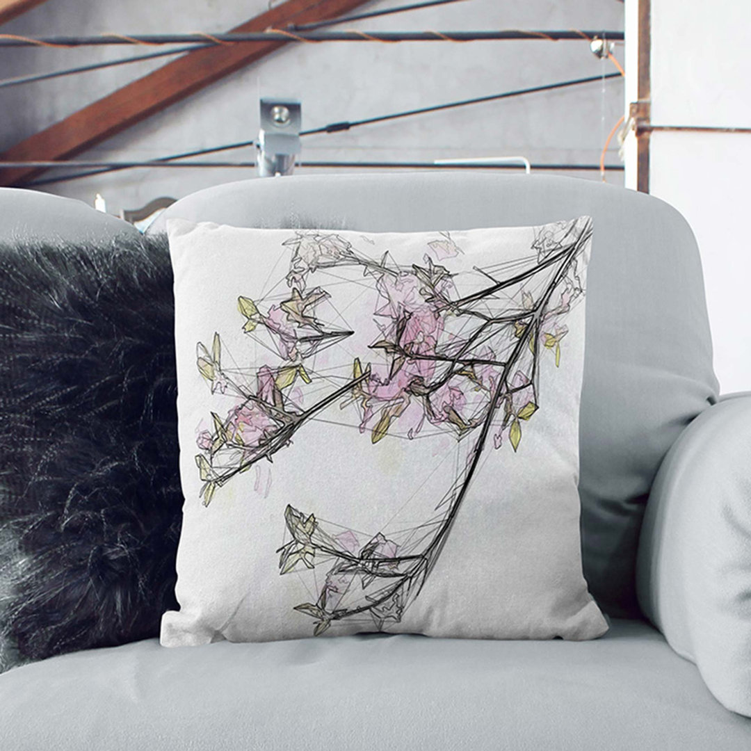 Beauty of a Cherry Blossom Tree Cushion with Filling