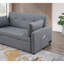 Canapé-lit convertible 69 po en lin gris avec ports USB, prises de courant, poches, coussins, capitonnage
