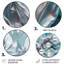 «Silver Blue Dancing Colors» - Art abstrait rond en métal-74369689