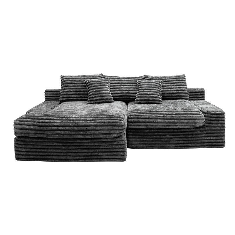 Canapé modulaire Boneless, Orienté à gauche (vu de face), Gris