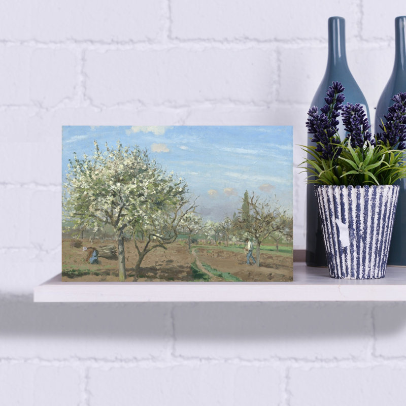 Orchard In Bloom, Louveciennes, 1872 Impressionist Abstract Contemporary Fruit Spring Wall Art Print by Camille Pissarro - 1 Piece Wrapped Canvas Wall Art