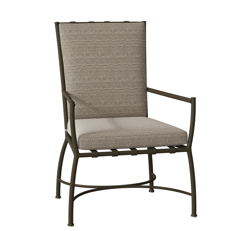 Chaise avec accoudoirs en aluminium Majorque, Pas de soudure, Écorce Intermix