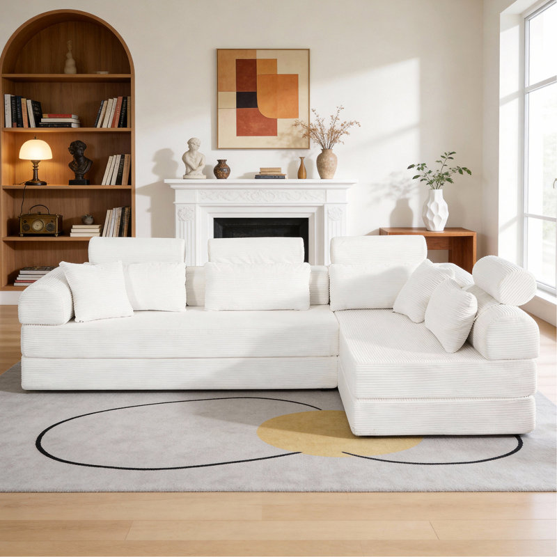 Canapé modulaire Boneless, Beige Corduroy