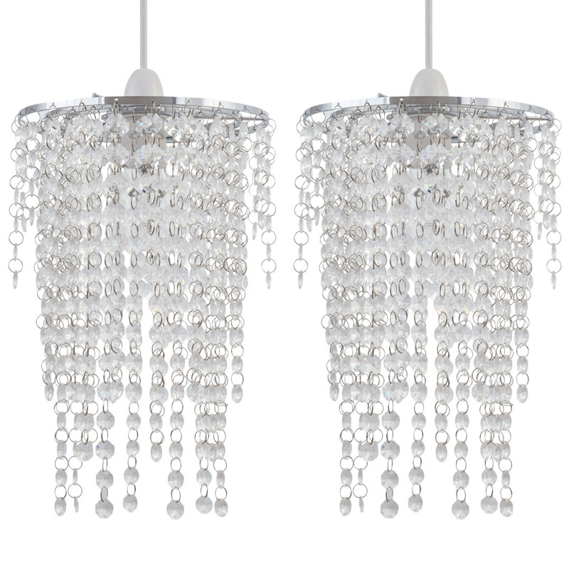 Jewell 30 cm H Drum Pendant Shade ( Uno ), Clear