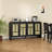 Rattan Sideboard Buffet Cabinet With 4 Doors