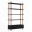Bibliothèque avec bibliothèque et bibliothèque en bois de 74,4 pouces de hauteur, étagères et tiroirs de rangement noirs à 5 niveaux, tablettes modernes autoportantes en placage de bois massif, salon, salle d'étude, cuisine