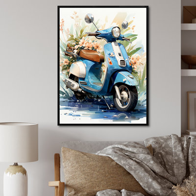 Bleu, scooter côtier, croiseur II, art mural de salon