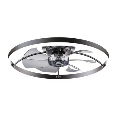 Ventilateur de plafond moderne et intelligent avec lumière DEL intégrée, conception à 7 pales, application et télécommande