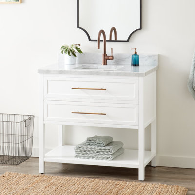 Ensemble de meuble-lavabo simple 36 po avec lavabo encastrable ovale Robertson