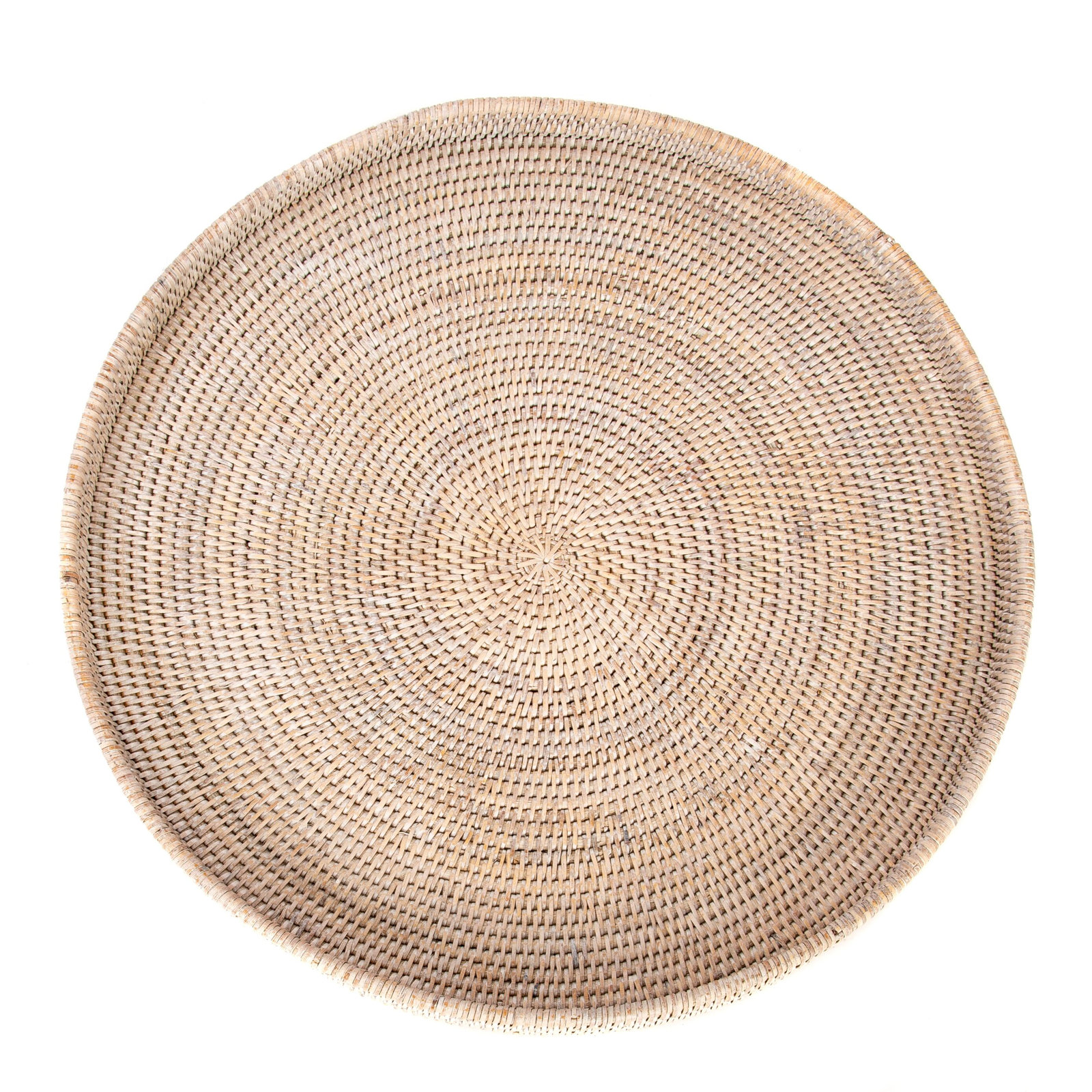 Landers Handmade Decorative Tray, 2" H x 19" W x 19" D, White Wash