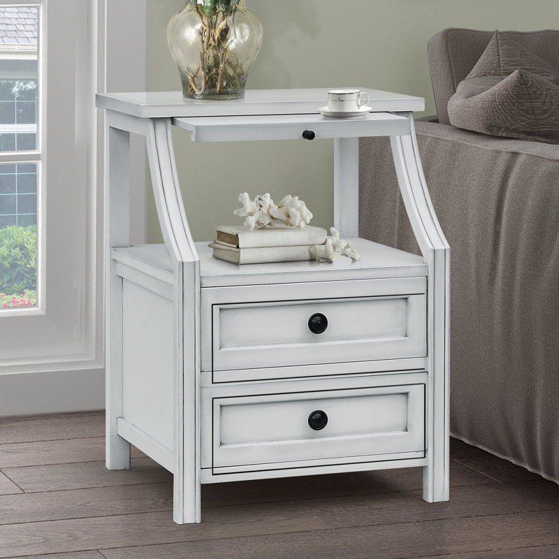 Commode décorative 2 tiroirs Gregorio, Beige