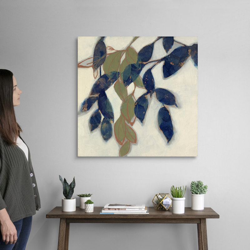 «Entwined Leaves I», art mural sur toile, Toile tendue, H 30 po x l 30 po