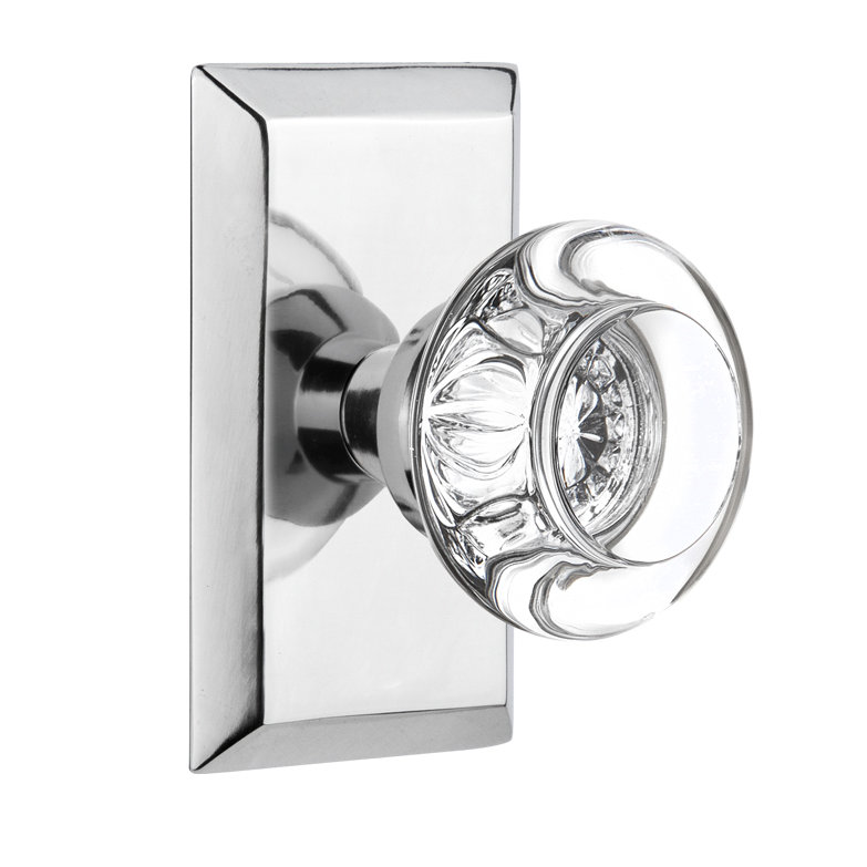Studio Plate with Round Clear Crystal Door Knob Nostalgic Warehouse