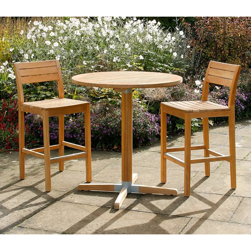 Bermuda Outdoor Round Teak Bar Table, 39" H x 35" W x 35" D