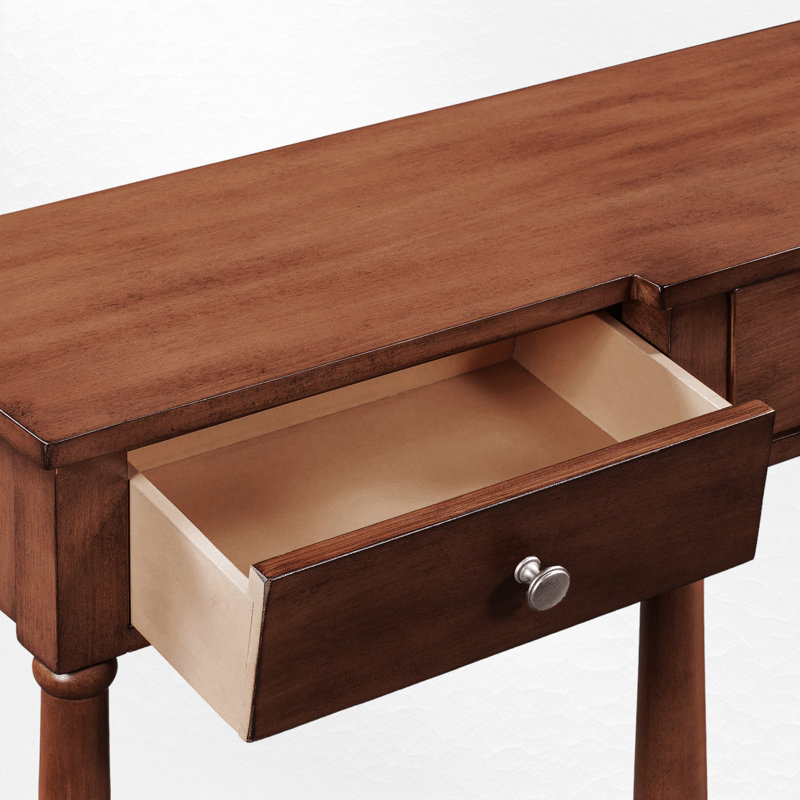 Console en bois massif 58,07 po Wampler, Brun, Brun, H 34,06 po x l 58,07 po x P 11,02 po