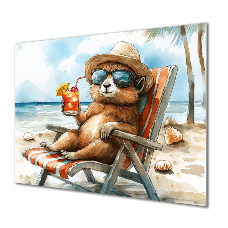 Saxton - art mural animaux côtiers, Métal métal, H 12 po x l 20 po x P 1 po