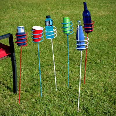 Haas Steel Outdoor Drink Holder Stakes - Red/White/Blue