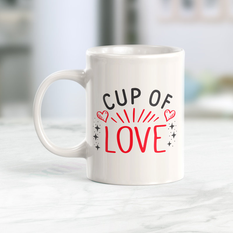 Tasse à café Cup of Love, Ensemble de verres à lait, Céramique