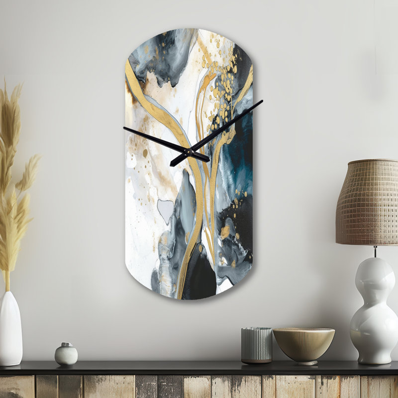 Horloge murale asymétrique en métal, Grand