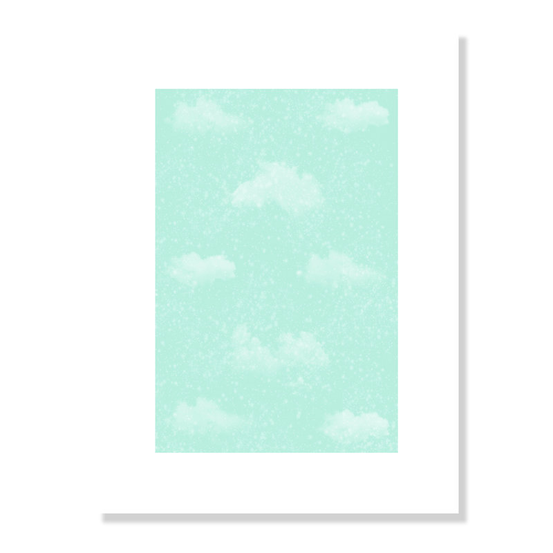 Art unique de nuages scintillants, H 40 po x l 28 po x P 1 po, Papier