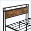 Base de lit plateforme en métal avec tête de lit et pied de lit en bois avec port USB, station de charge, 2 tiroirs, aucun sommier requis, assemblage facile