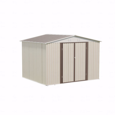 10X8 Feet White Color Outdoor Garden Shed Aluminum Alloy Frame With Hinge Door