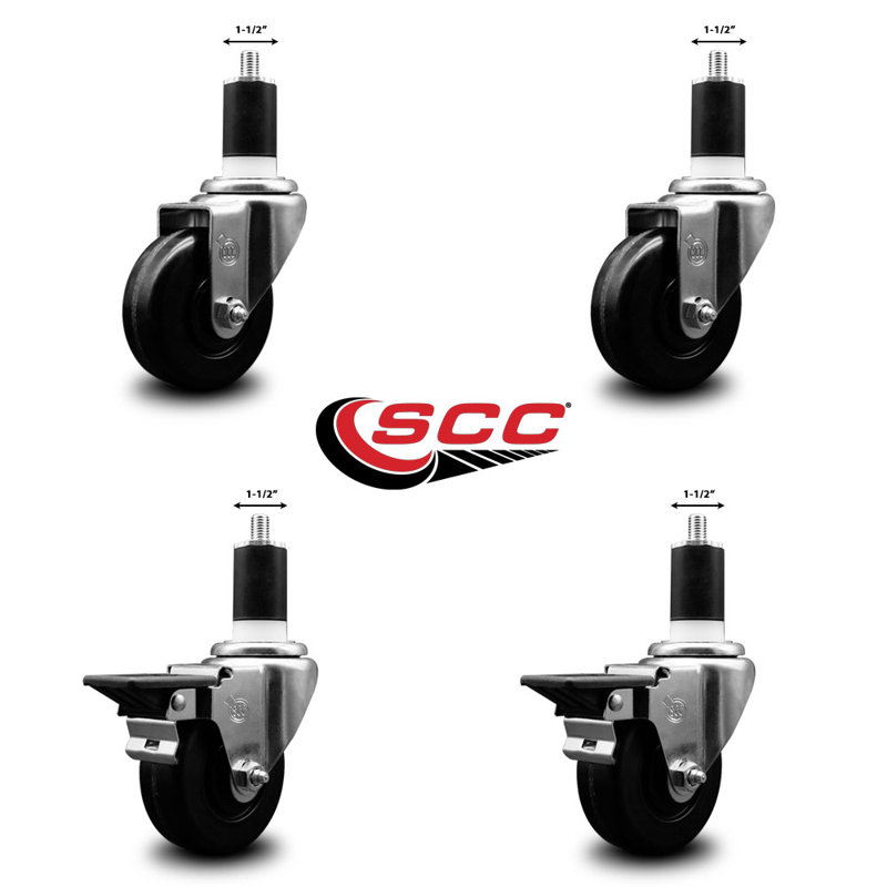 Ensemble de roulettes extensibles pivotantes à roulettes Phenolique 2 freins SCC PLB 3-1 / 2 po x 1-1 / 2 po