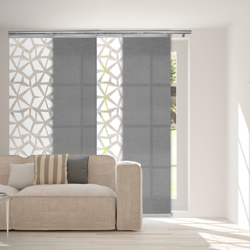 Store vertical gris semi-diaphane tissé