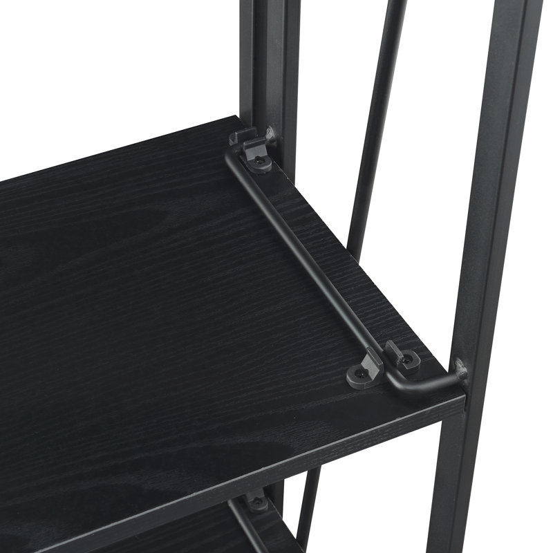 Clyde 49.5'' H x 23.75'' W Iron Etagere Bookcase, Black