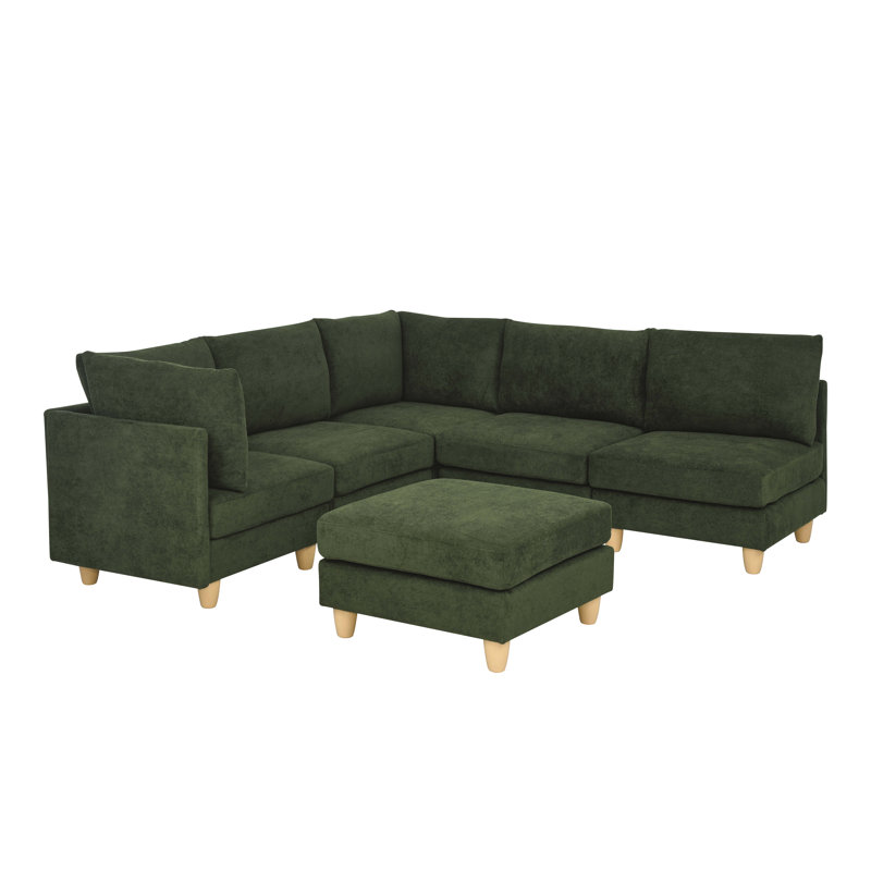 Canapé modulaire Barencombe, Mélange de polyester vert foncé