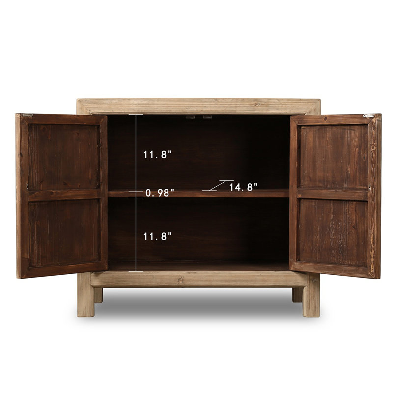 Two Doors Cabient Weathered Natural 39x18x35H