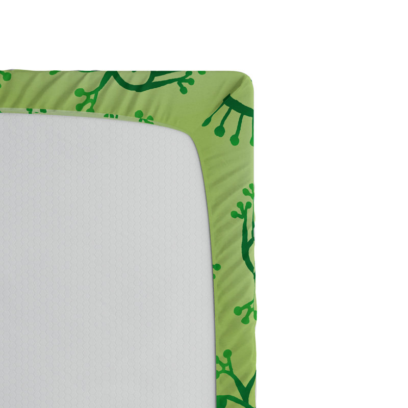 Green Alien Doodle Microfiber Twin Fitted Sheet
