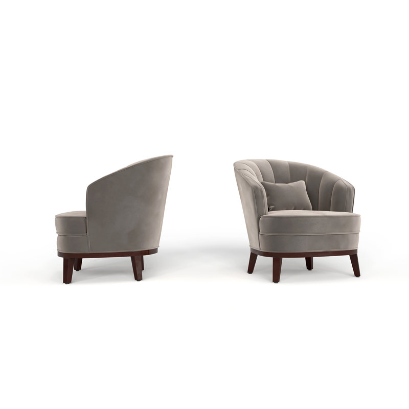 Fauteuil d'appoint rembourré Ava, Gris