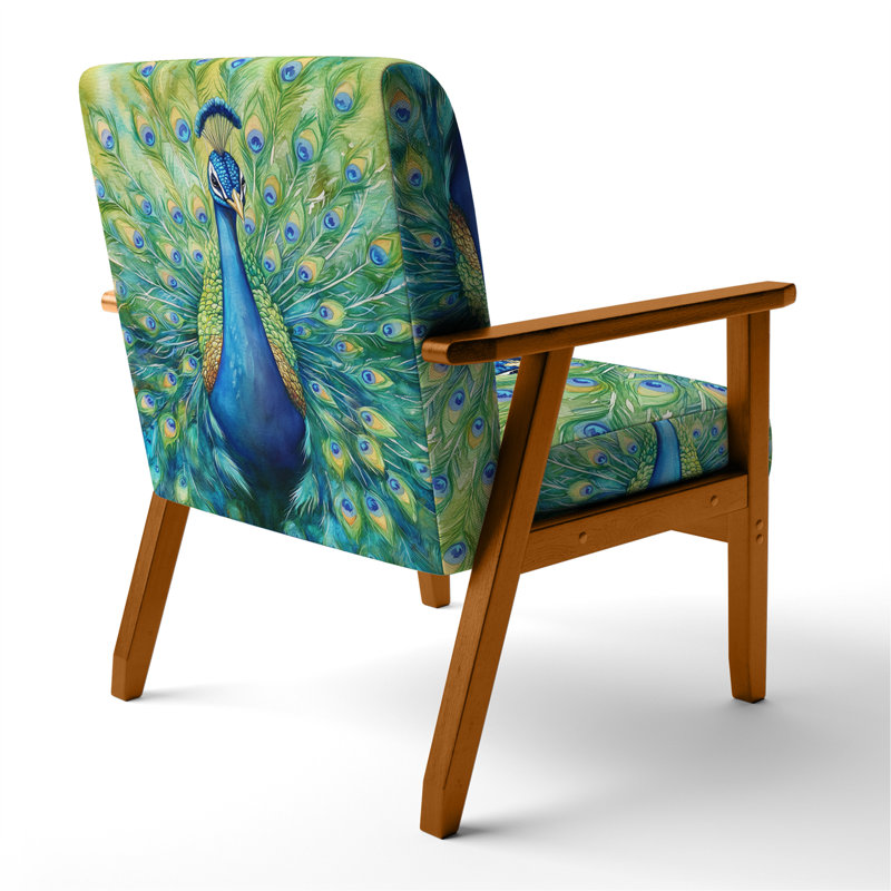 Chaise rembourrée Peacock, Brown Square Arms