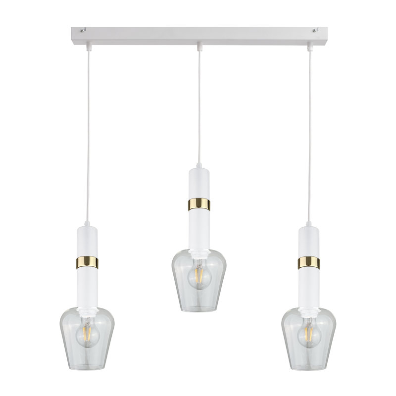 Marcell 3 - Light Kitchen Island Pendant, White/Gold