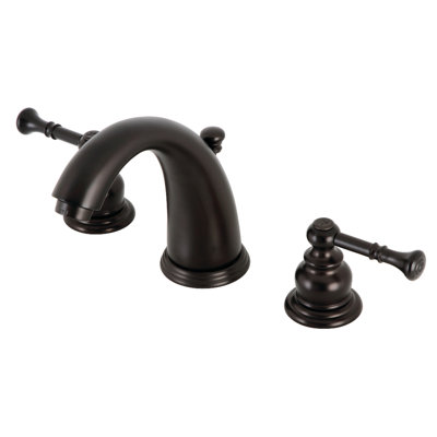 Kingston Brass Naples Two-Handle 3-Hole Deck Mount Widespread Bathroom Faucet with Retail Pop-Up Drain