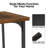 71" Modern Industrial Rectangle Dining Table with Sturdy Metal Legs-1752675737
