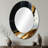 Black Gold Abstract Shapes Marble I - Black Modern Oval Wall Mirror-1740728953
