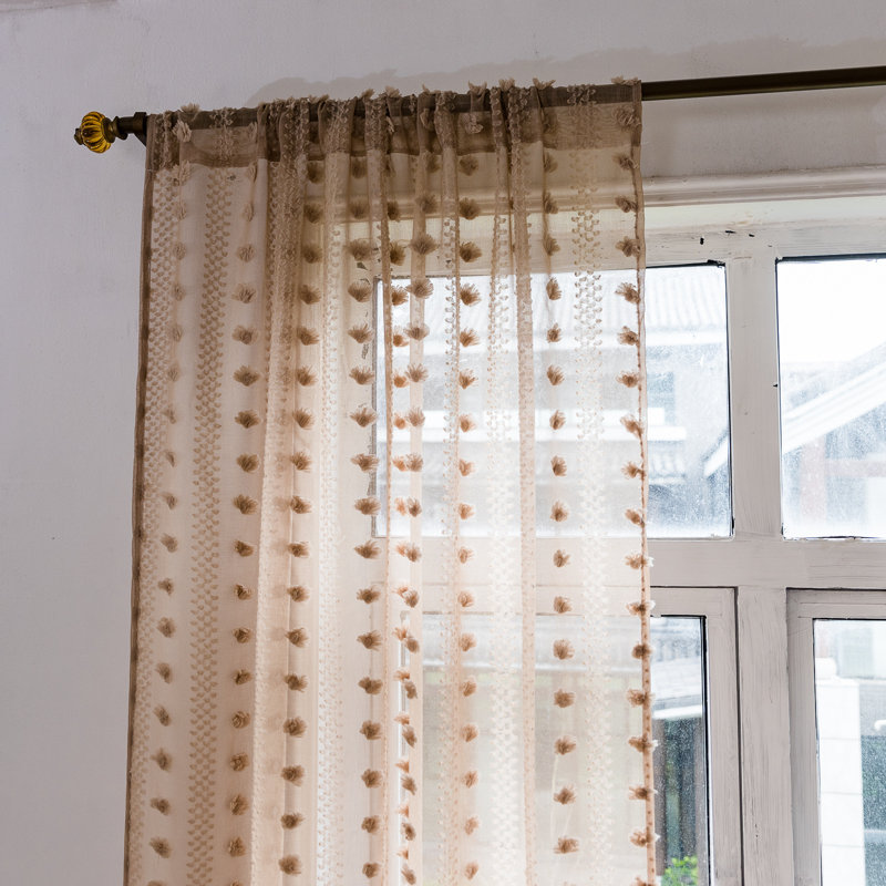 Clenney Semi Sheer Curtain Pair, 52" W x 84" L