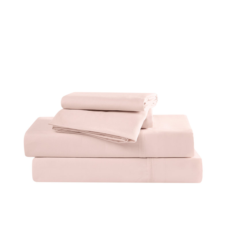 Ensemble de draps en microfibre Simmons Essential, Rosé, Très grand simple