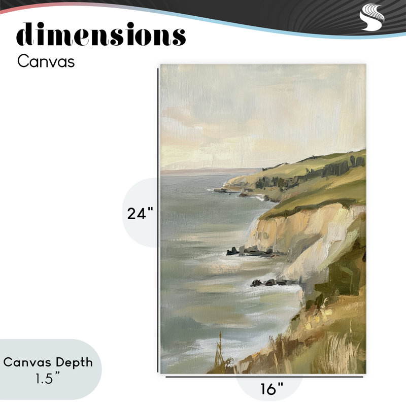 Toile Cliff Off The Sea, design par Petal Prints Design, 24 x 16