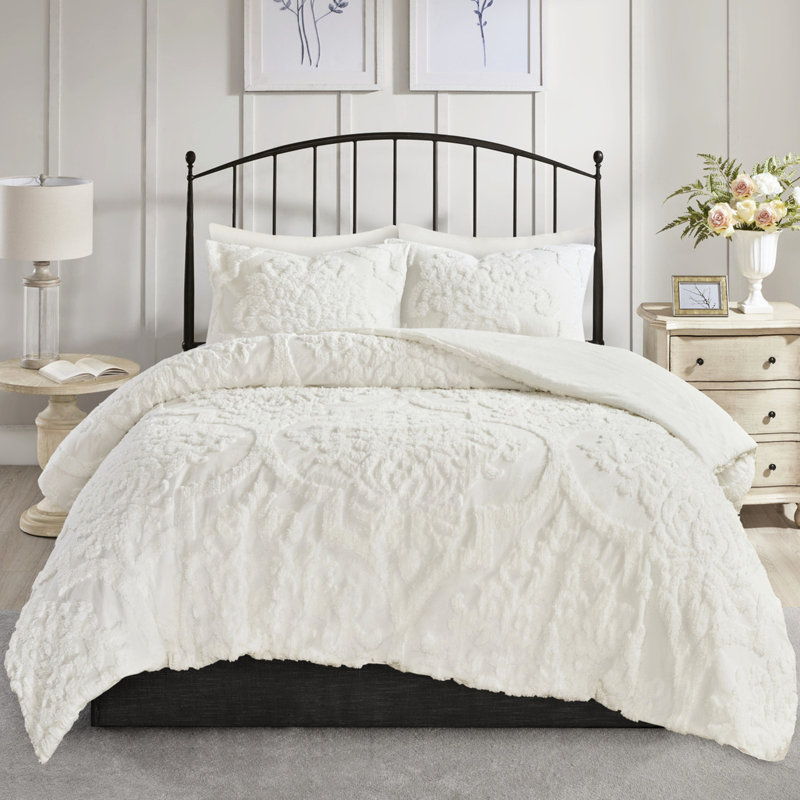 Édredon très grand / très grand - chenille de coton, rembourrage, housse 100% rétro, rembourrage pour une bonne nuit de sommeil