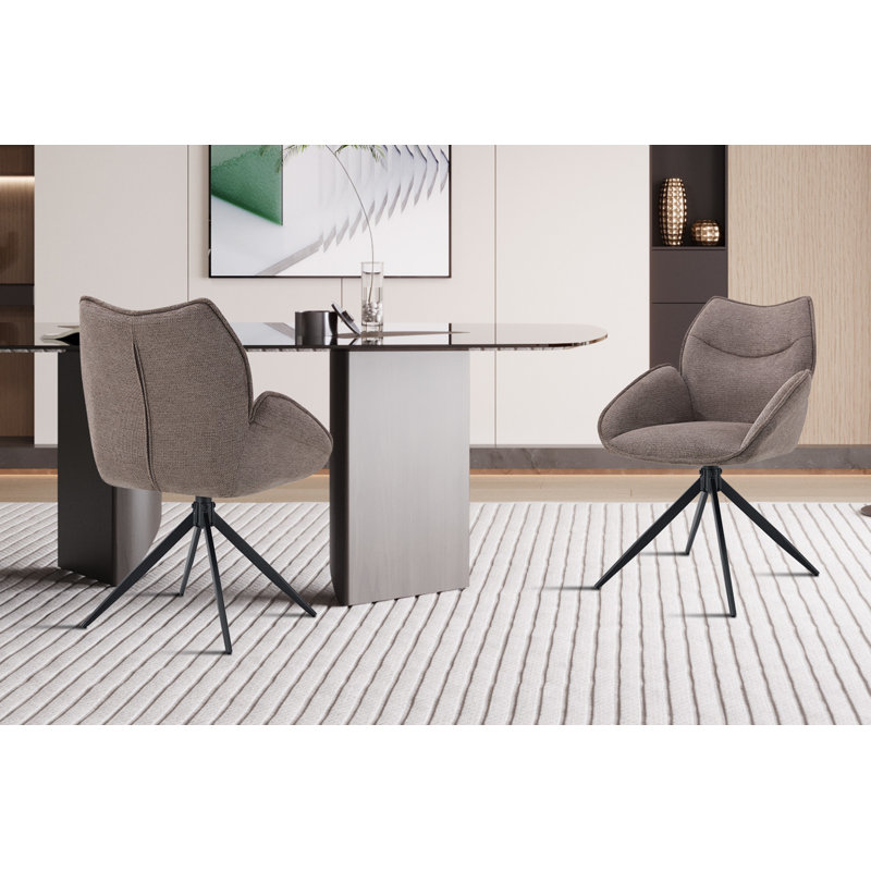 Vail 50.5cm H Upholstered Metal Side Chair, Black