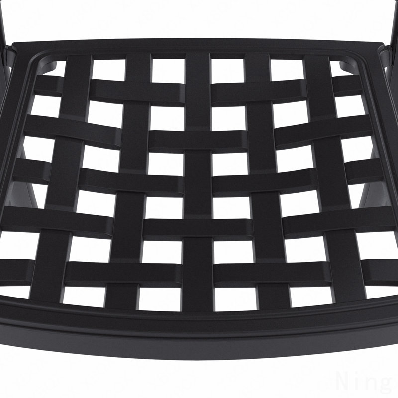 Ensemble de salle à manger d'extérieur 7 pièces en fonte d'aluminium 7 pièces, 2 chaises pivotantes + 4 chaises et une table rectangulaire 