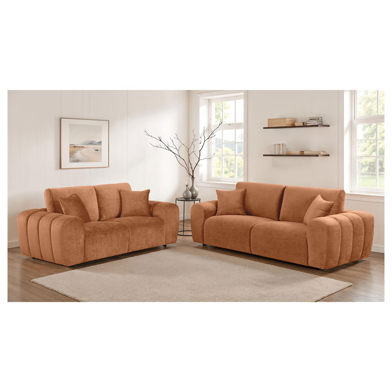 Ensemble de canapé rembourré 2 pièces Storie Burnt Orange