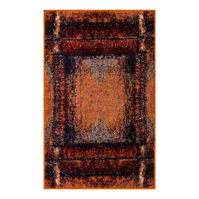 Tapis orange Eddins, Rectangle 6 pi 1 po x 9 pi