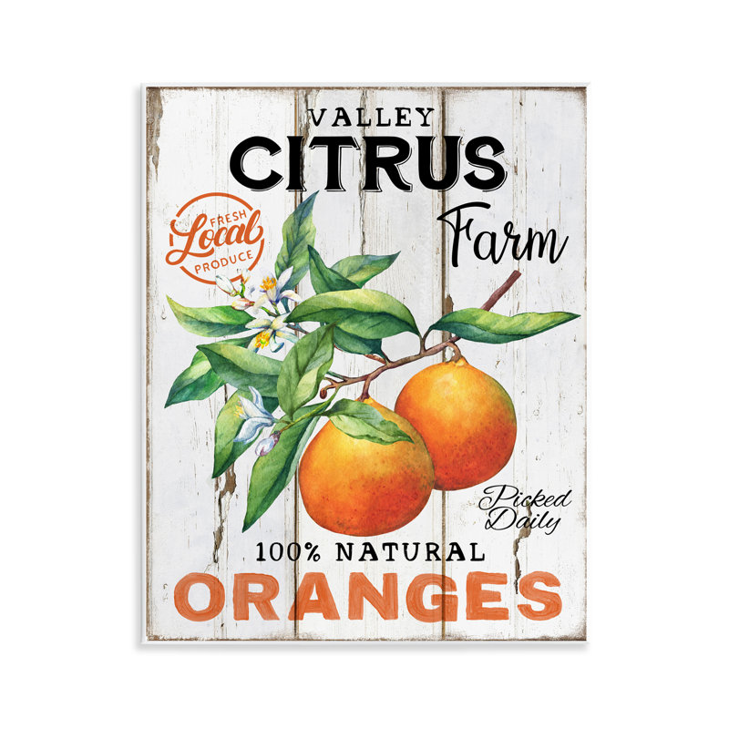  Retro Citrus Farm Wall Plaque Art by Creatif Belle