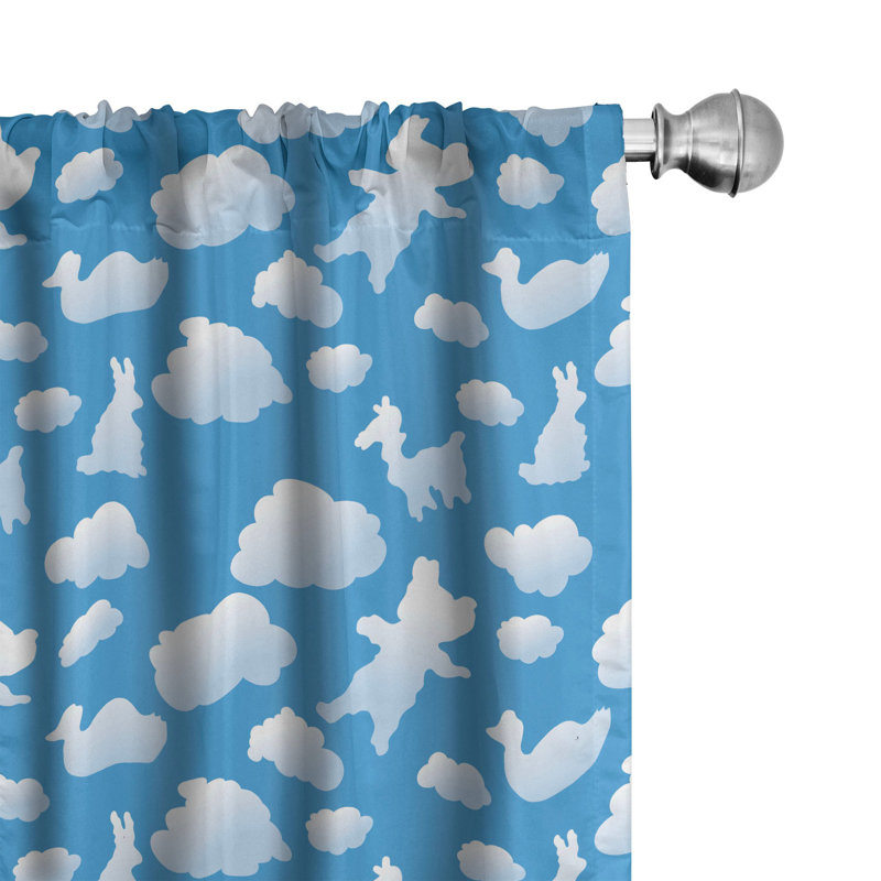 Cloud Semi-Sheer Rod Pocket Curtain Panels, 28" x 95"